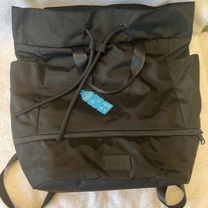 NWT Vera Bradley Black Drawstring Backpack Travel Bag